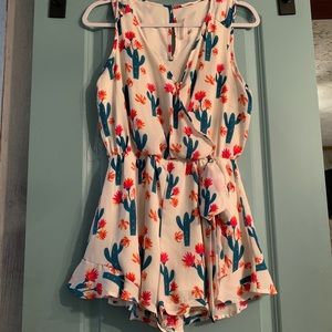 Sleeveless cactus romper